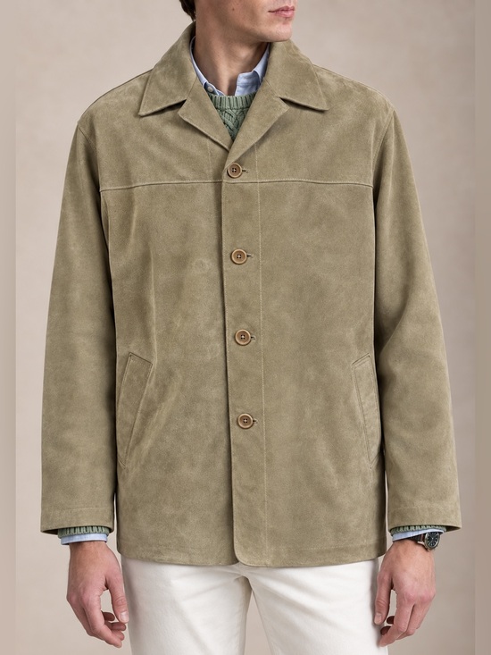 Banana Republic Other - Vintage Y2K Banana Republic Men’s Suede Leather Blazer Jacket Tan Beige L